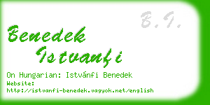 benedek istvanfi business card